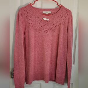 LOFT Pink Blush Textured Sweater